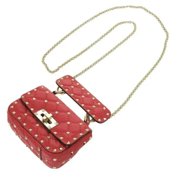 VALENTINO GARAVANI Red Leather Shoulder Bag - Picture 7 of 11